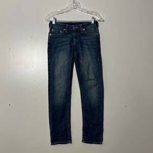 True Religion World Tour Children Girls Youth Straight Blue Denim Jeans Size 10